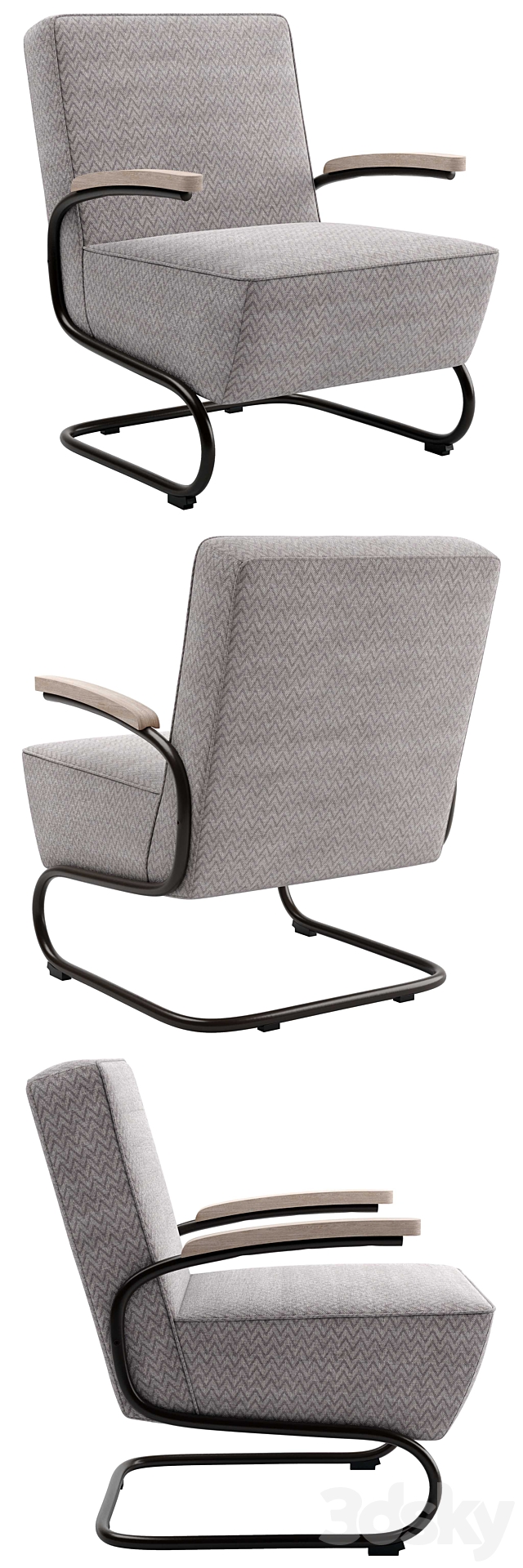 Crosby Accent Chair – Gray by Apt.1710 3DS Max Model - thumbnail 2