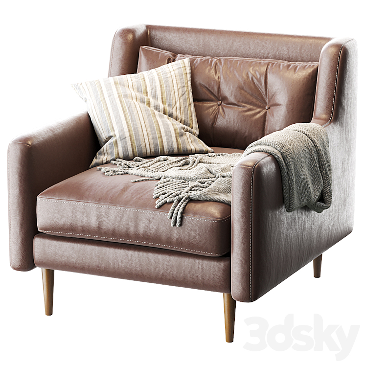 Crosby Mid-Century Armchair 3DS Max - thumbnail 1