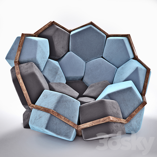 Crystal armchair Quartz 3DSMax File - thumbnail 2