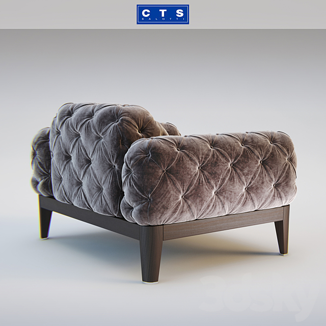 CTS Salotti armchair ELLIOT Poltrona. 3DSMax File - thumbnail 2