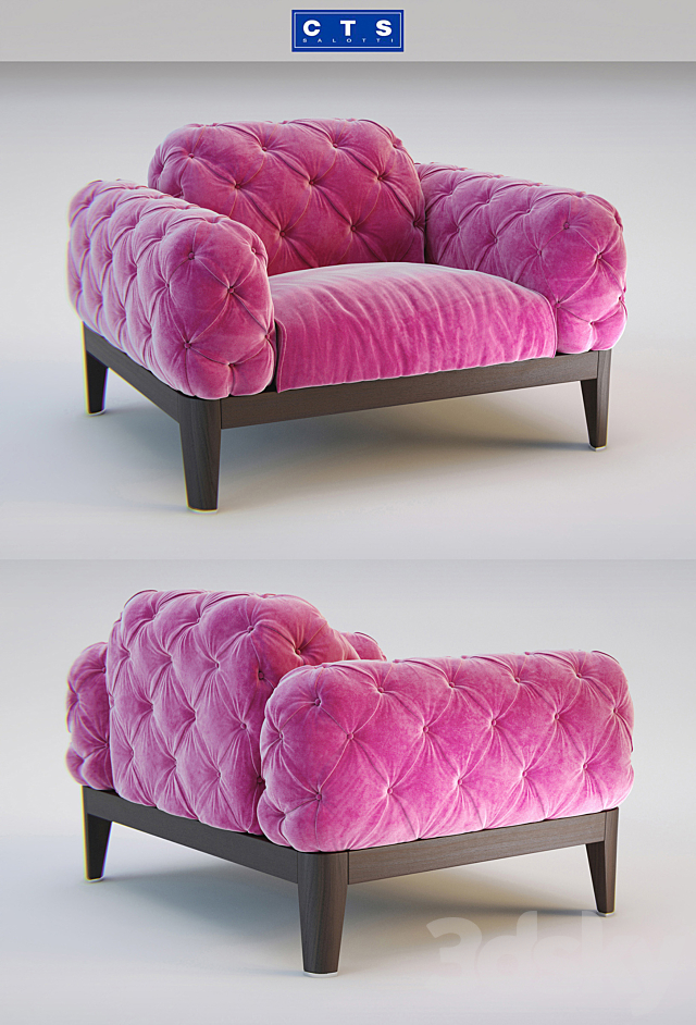 CTS Salotti armchair ELLIOT Poltrona. 3DSMax File - thumbnail 3