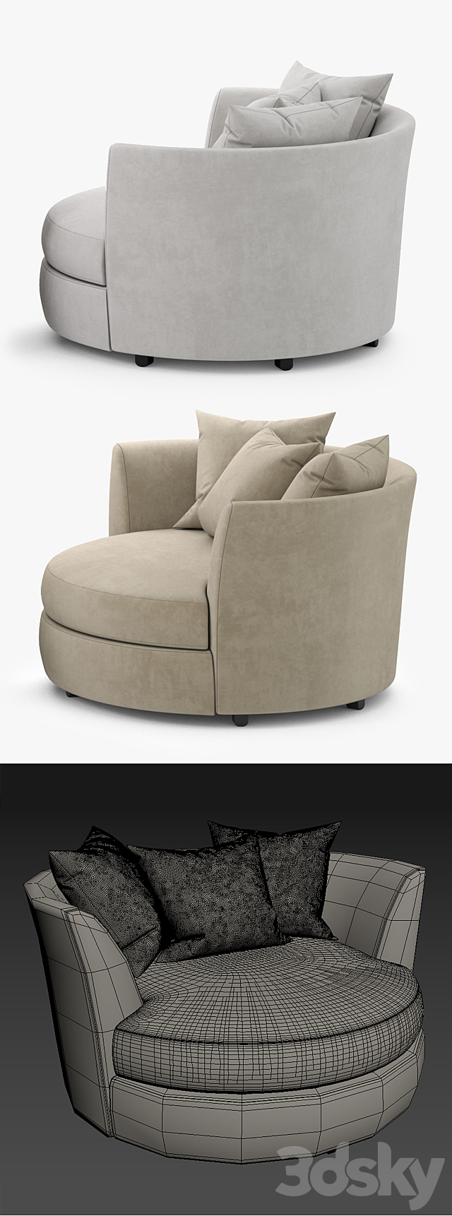 Cuddler Chair 3DSMax File - thumbnail 3