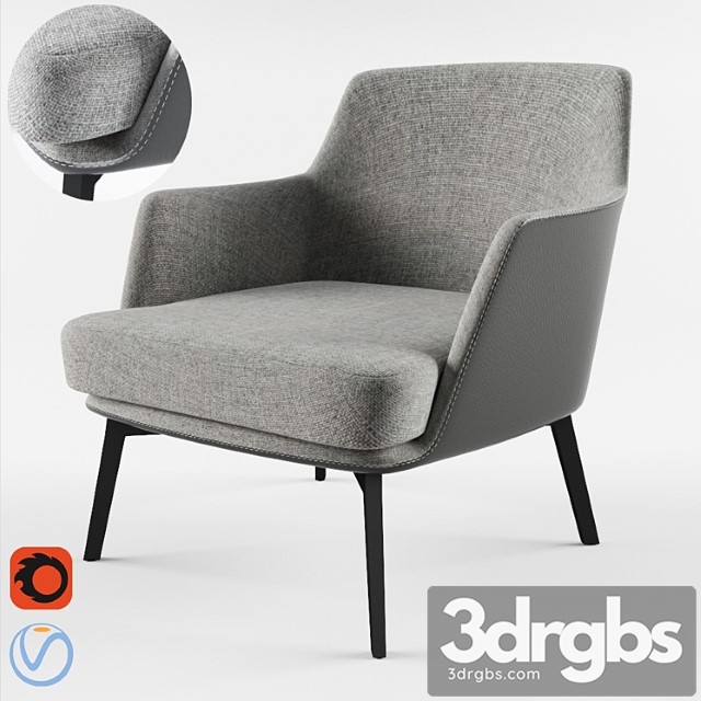 Cullen Lounge chair 3dsmax Download - thumbnail 1