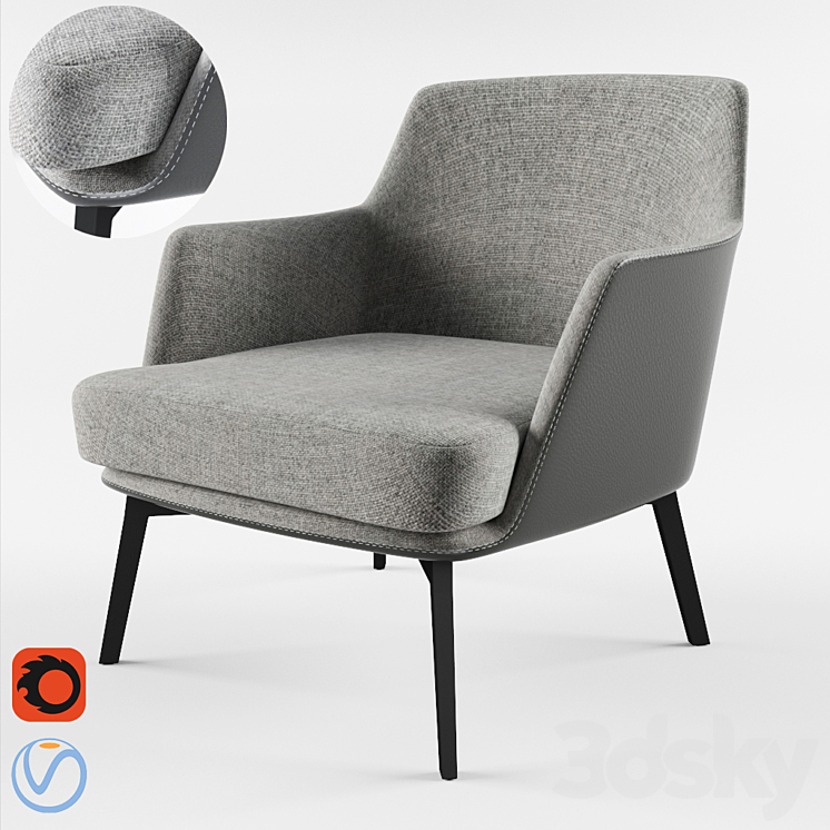 Cullen_Lounge Chair 3DS Max - thumbnail 1