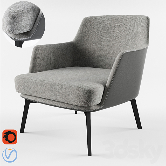 Cullen_Lounge Chair 3DSMax File - thumbnail 1