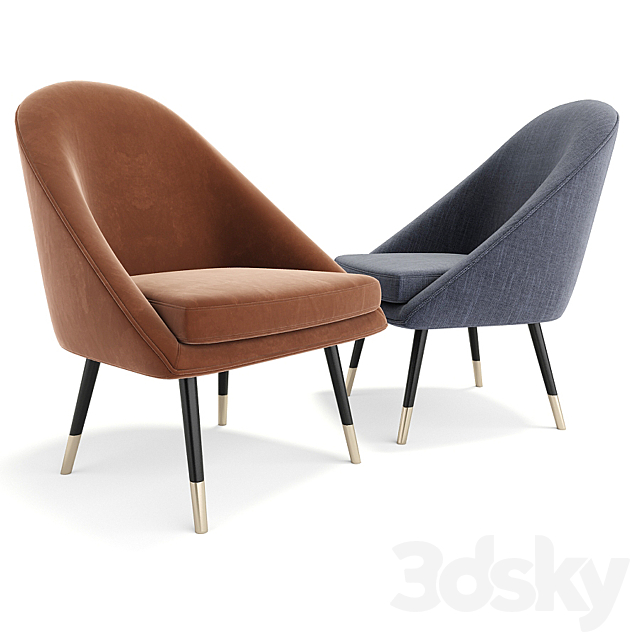 Cult Audrey Occasional Tub Lounge Chair Set 3DS Max Model - thumbnail 3