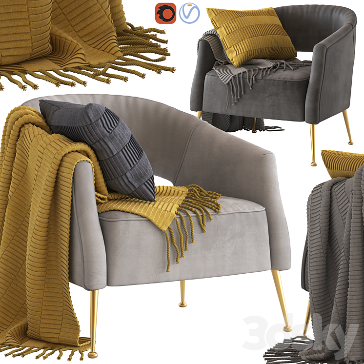 Cult Furniture Bella Armchair 3DS Max - thumbnail 1