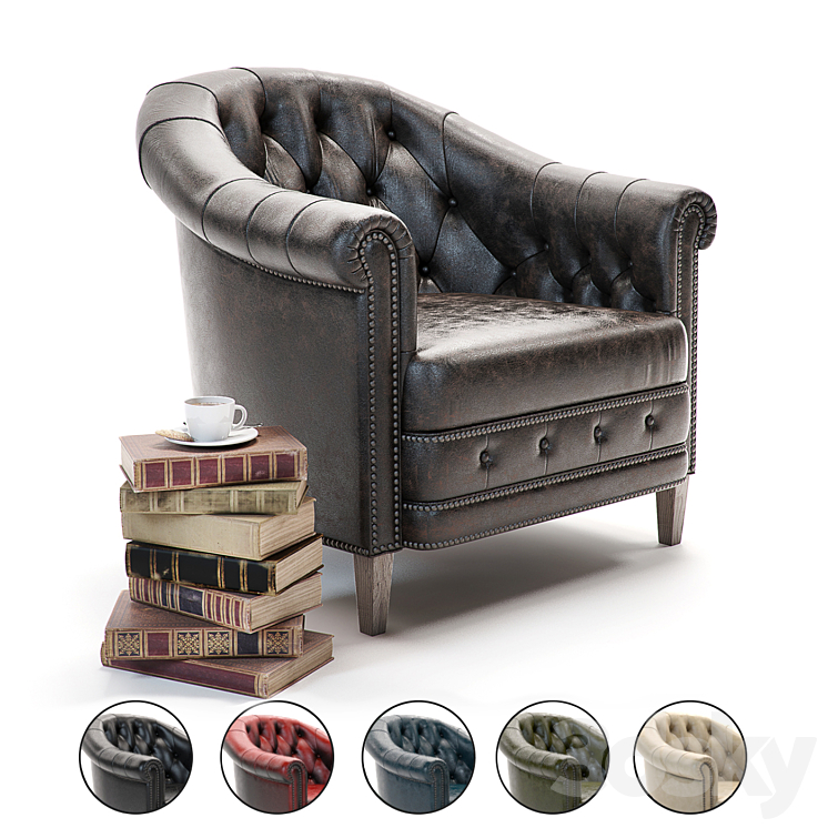 Curations Limited Chambery Armchair 3DS Max - thumbnail 1