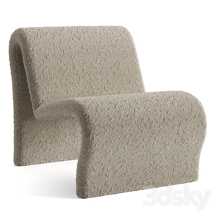 Curvy Sculptural Lounge Chair 3DS Max Model - thumbnail 3