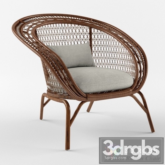 Custom Rattan Armchair 3dsmax Download - thumbnail 1