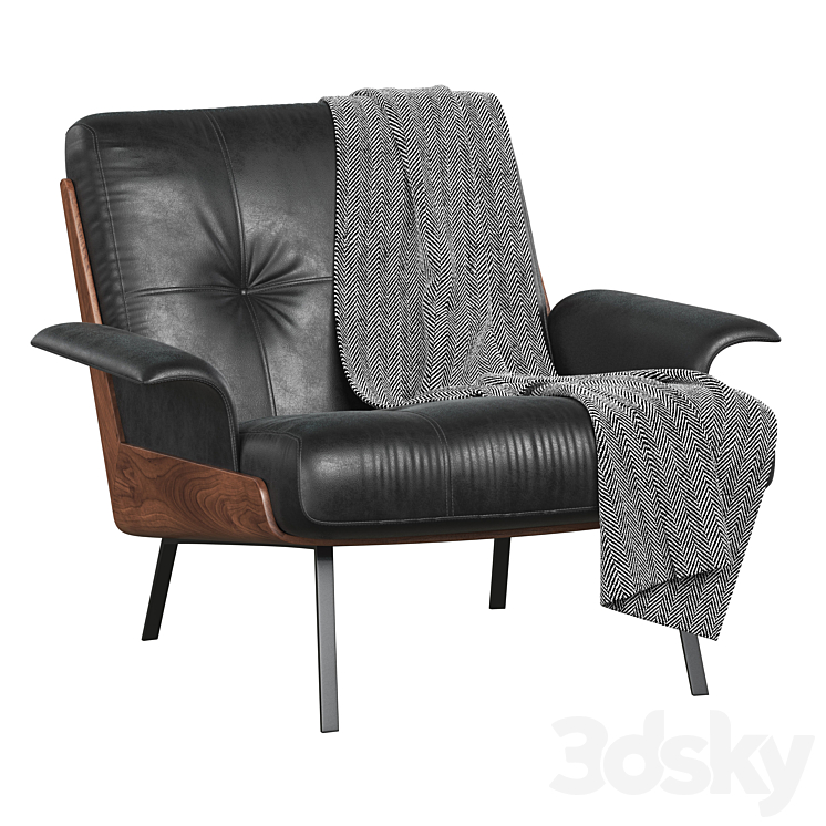 Daiki Armchair by Minotti 3DS Max Model - thumbnail 1