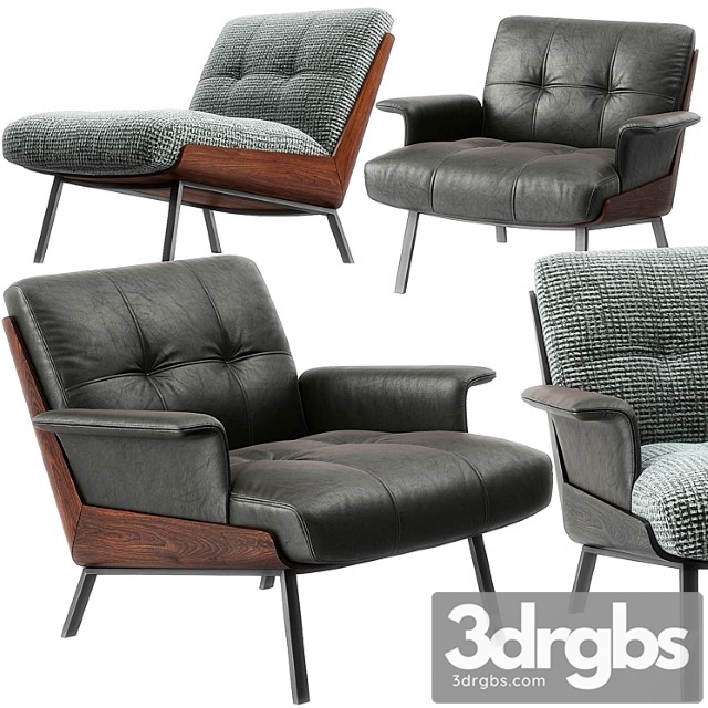 Daiki armchairs by minotti 3dsmax Download - thumbnail 1