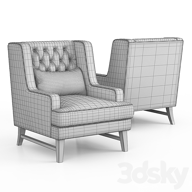 Dantone | Armchair “Baltimore” 3DS Max Model - thumbnail 3