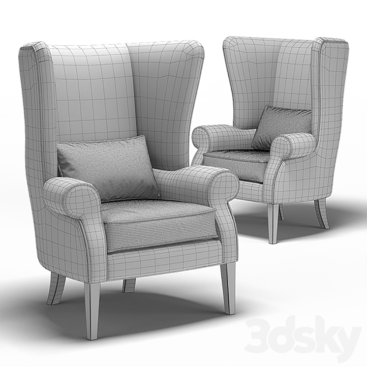 “Dantone | Armchair “”Bordeaux””” 3DS Max - thumbnail 2