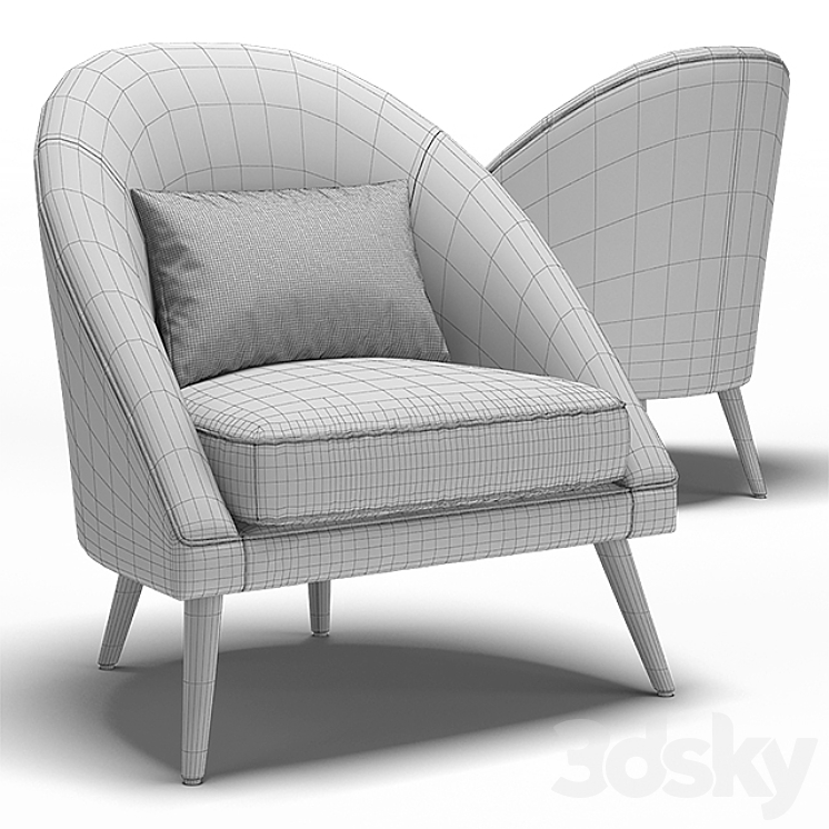 “Dantone | Armchair “”Moss””” 3DS Max - thumbnail 2