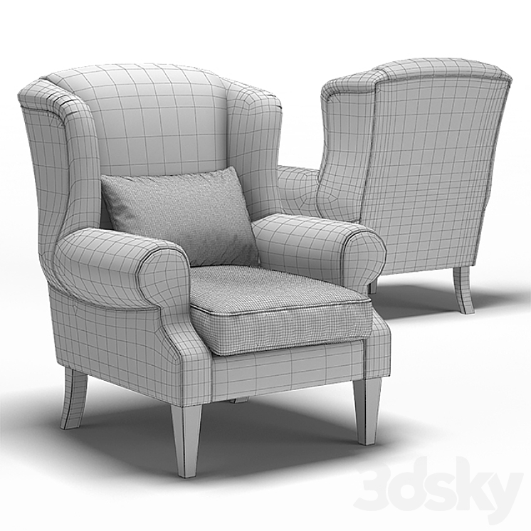 “Dantone | Armchair “”Rouen””” 3DS Max - thumbnail 2