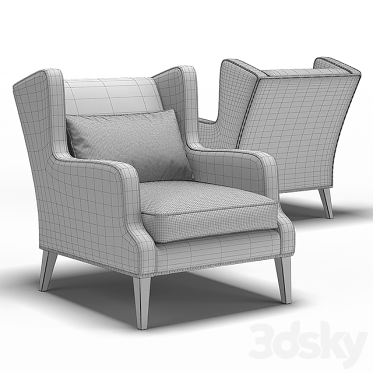 “Dantone | Armchair “”York””” 3DS Max - thumbnail 2