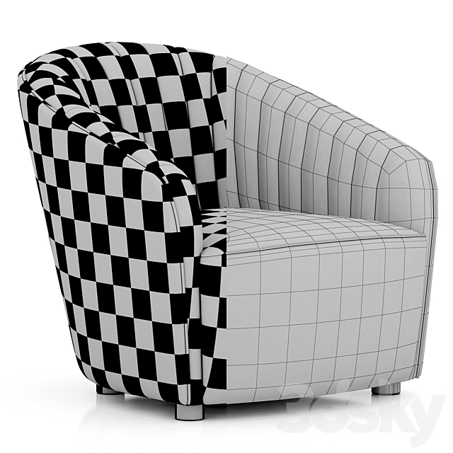 Dantone Home Armchair Nest 3DS Max Model - thumbnail 3