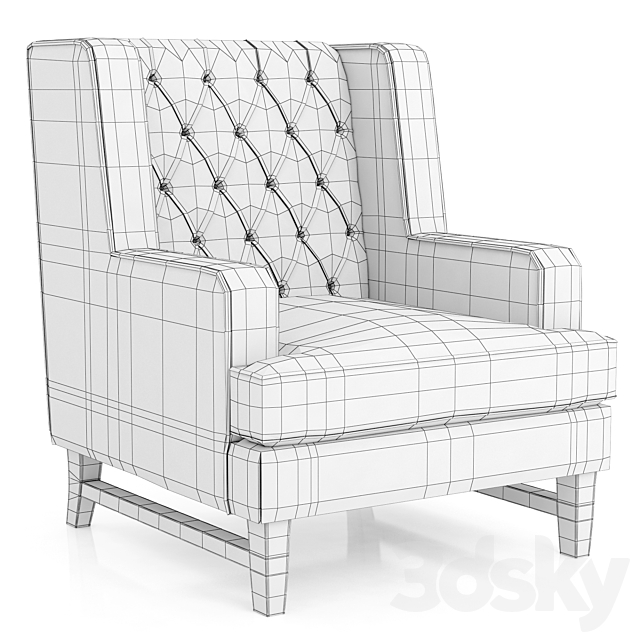 Dantone Home Baltimore armchair 3DS Max Model - thumbnail 3