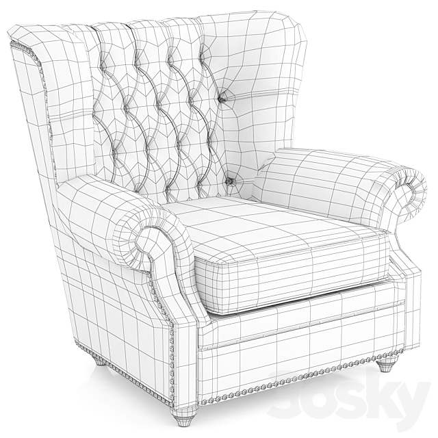 Dantone Home Biarritz armchair 3DS Max Model - thumbnail 3