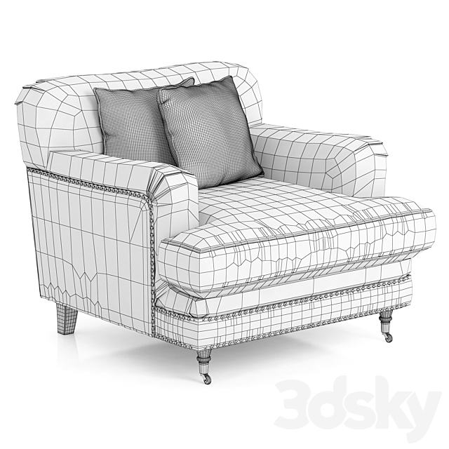 Dantone Home Bove armchair 3DS Max Model - thumbnail 3