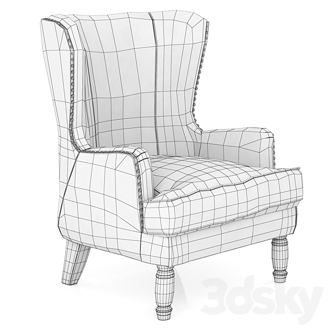 Dantone Home Chantilly Armchair 3DS Max Model - thumbnail 3