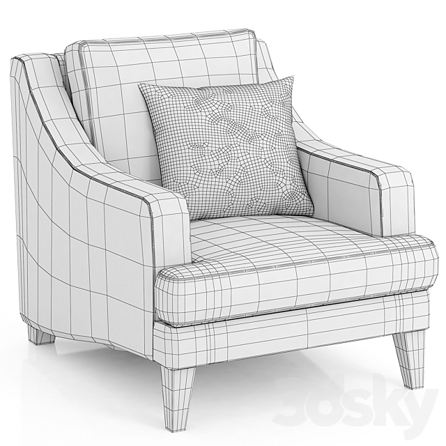 Dantone Home Laimington chair 3DSMax File - thumbnail 2