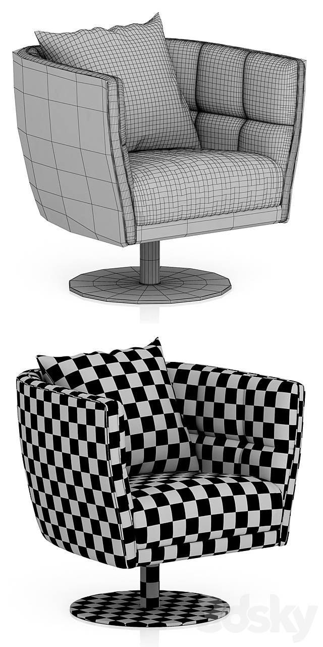 Dantone Home Manhattan Turning Chair 3ds Max - thumbnail 3