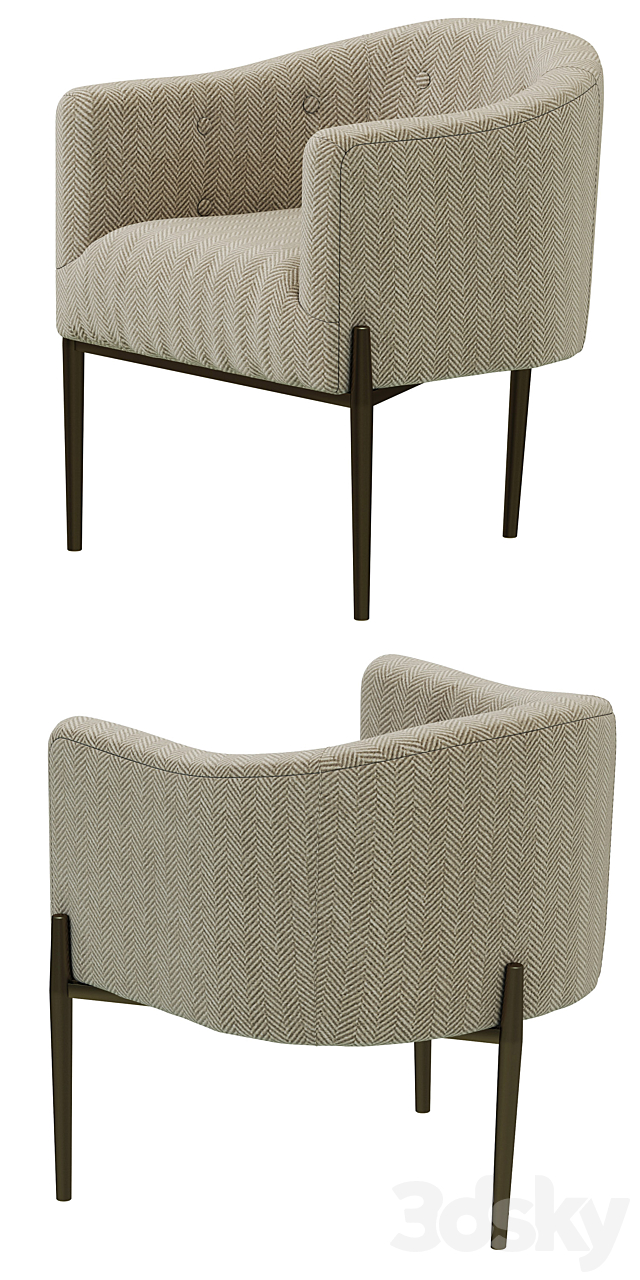 Dantone Home Newcastle Light Armchair 3DSMax File - thumbnail 2