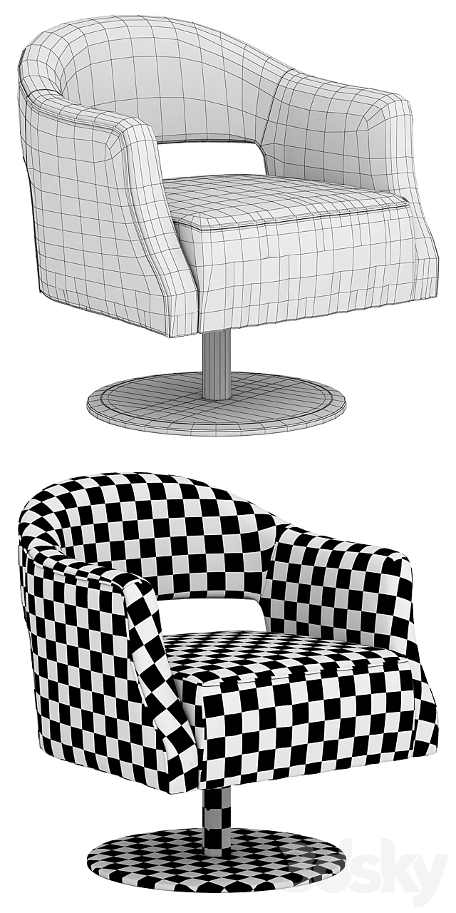 Dantone Home Whitney Chair Swivel 3DS Max Model - thumbnail 3