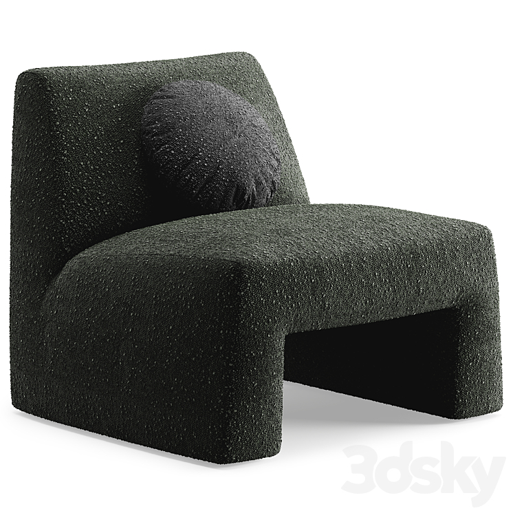 Dario Accent Chair By CB2 3DS Max Model - thumbnail 3