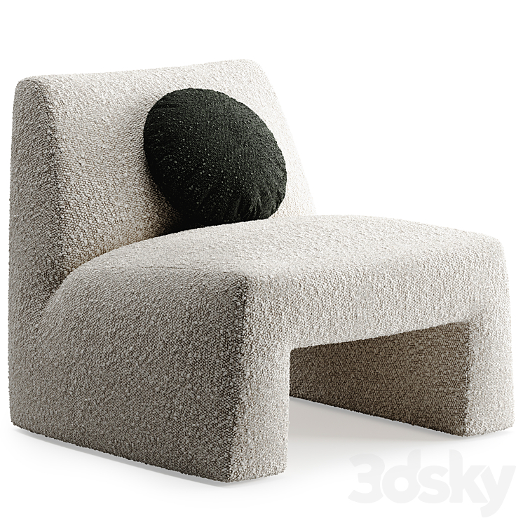 Dario Accent Chair By CB2 3DS Max - thumbnail 2
