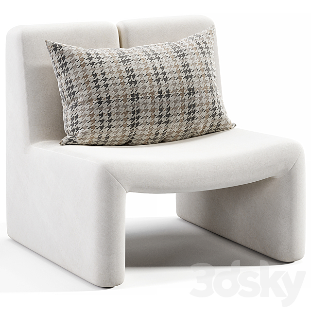 Dario Green Boucle Accent Chair By CB2 3DS Max Model - thumbnail 2