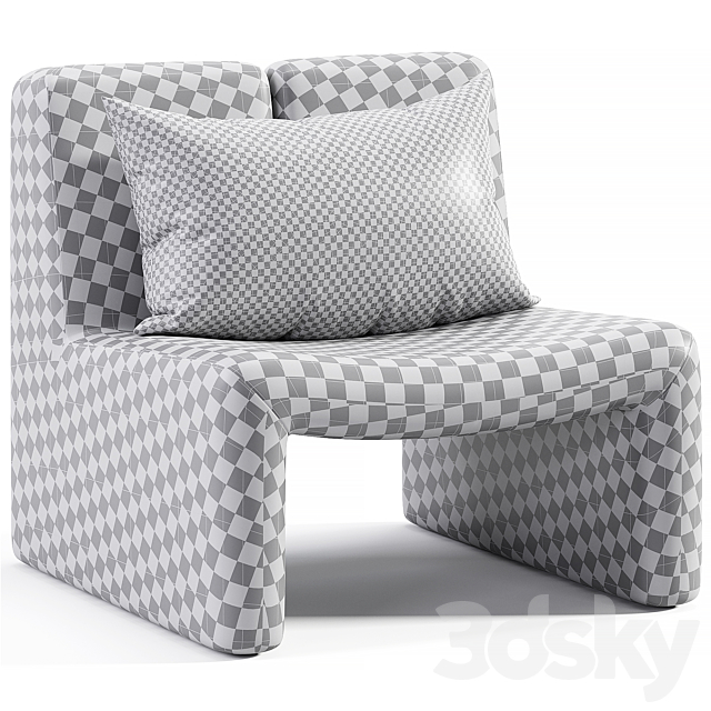 Dario Green Boucle Accent Chair By CB2 3DS Max Model - thumbnail 5