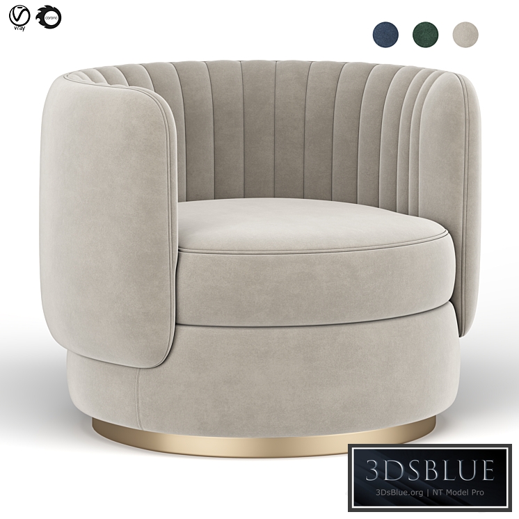 Davy armchair 3DS Max - thumbnail 3