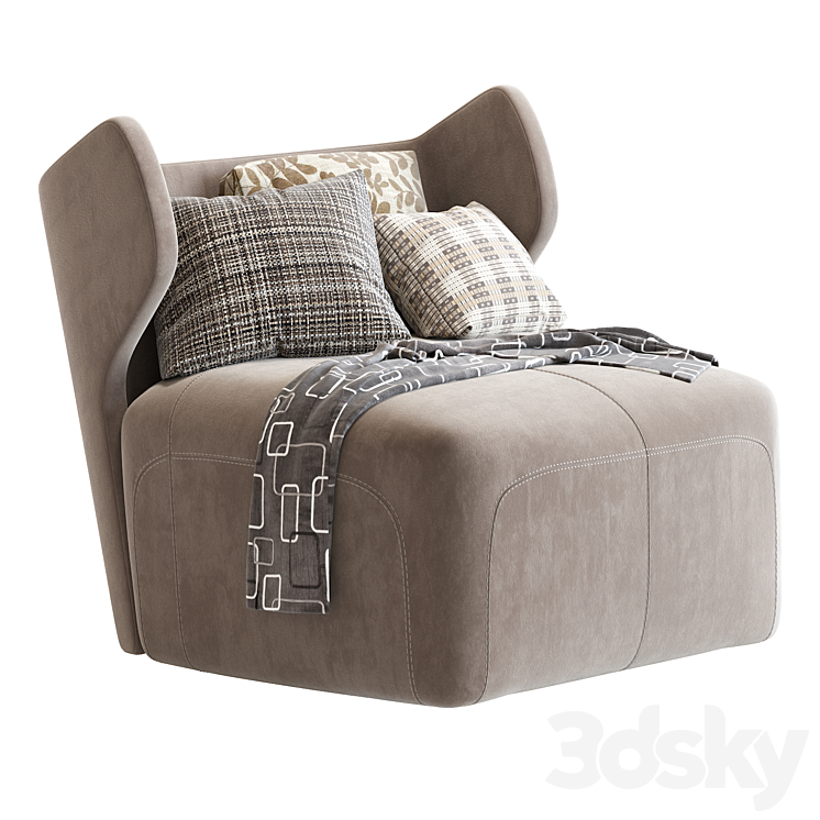 DC 80 Armchair Ceccotti Collezioni 3DS Max Model - thumbnail 1