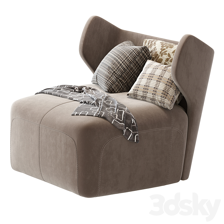 DC 80 Armchair Ceccotti Collezioni 3DS Max Model - thumbnail 2