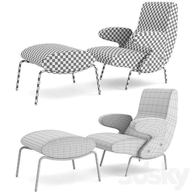 Delfino Armchair by ARFLEX 3DSMax File - thumbnail 3