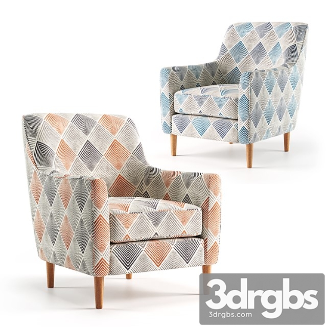 denim accent chair 3dsmax Download - thumbnail 1