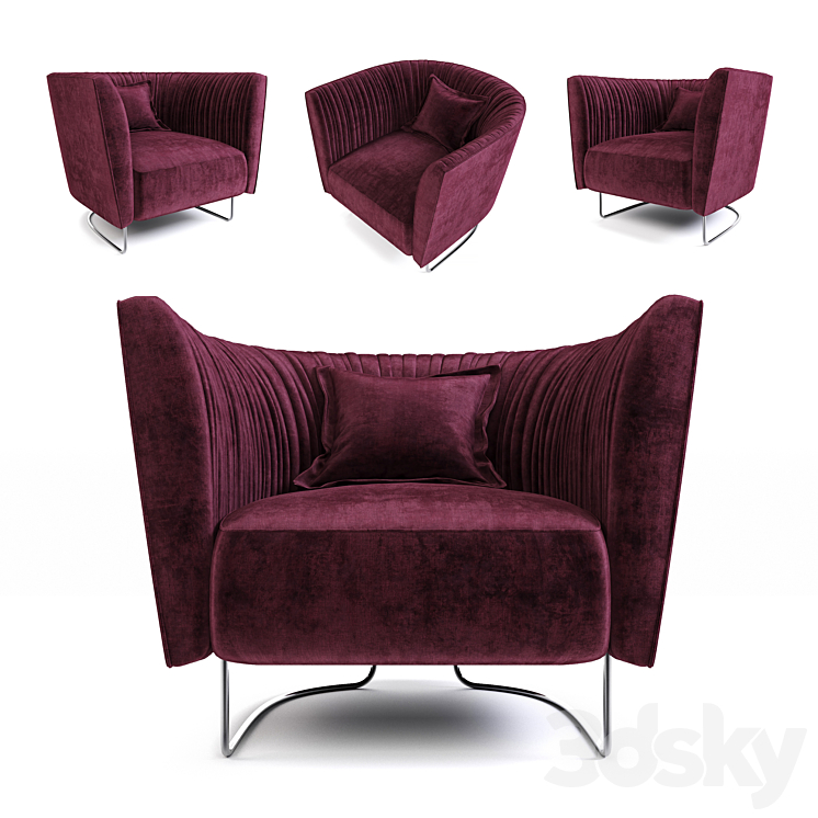 Desiree Shellon armchair 3DS Max - thumbnail 1