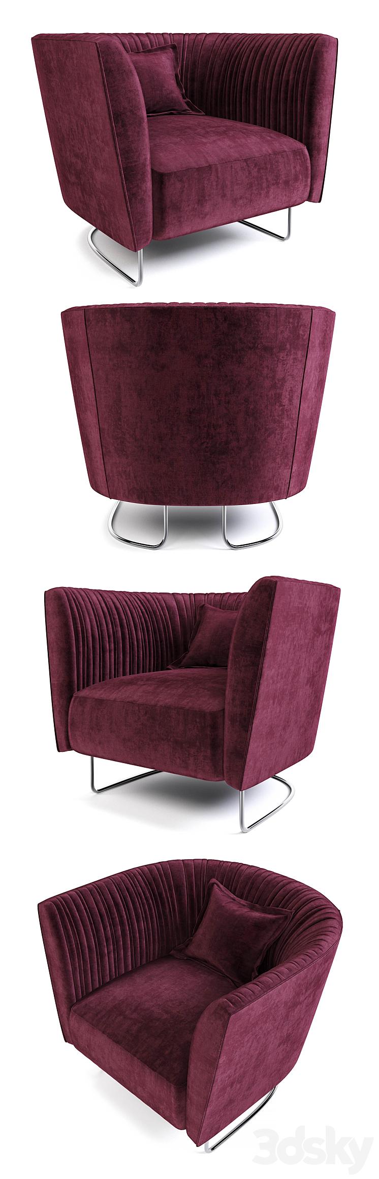 Desiree Shellon armchair 3DS Max - thumbnail 2