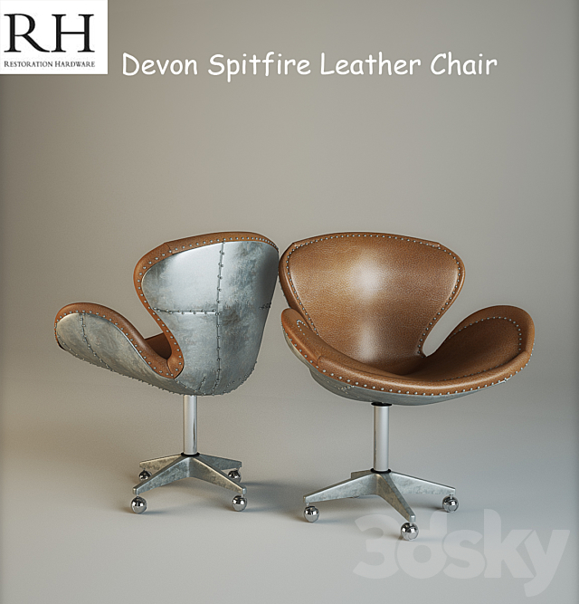 Devon seat Spitfire Leather Chair 3ds Max - thumbnail 1