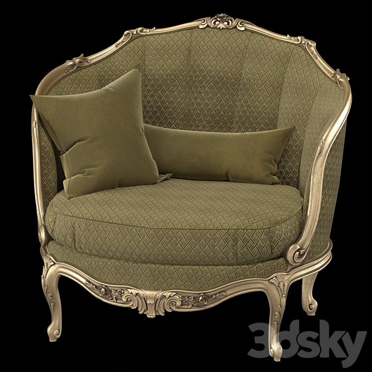 di mano in mano Barocchetto armchair 3DS Max - thumbnail 1