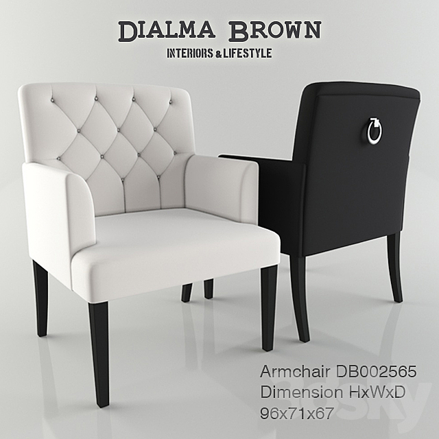 Dialma Brown armchair 3ds Max - thumbnail 1