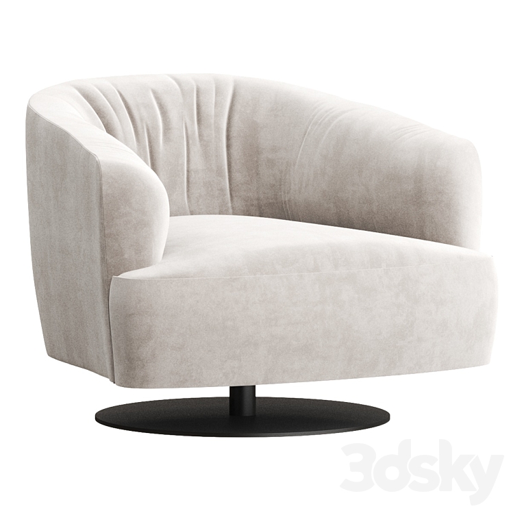 DIGA | Swivel armchair By NICOLINE 3DS Max Model - thumbnail 3