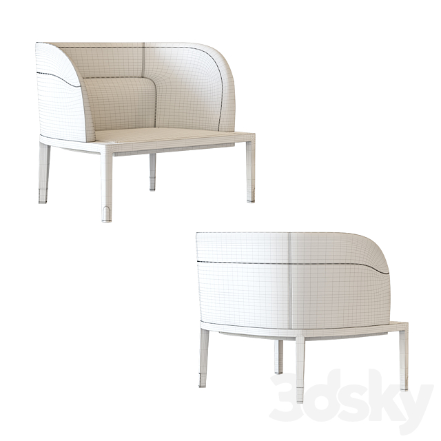 Dimensione Chi Wing Lo Armchair – Edra 3DSMax File - thumbnail 3