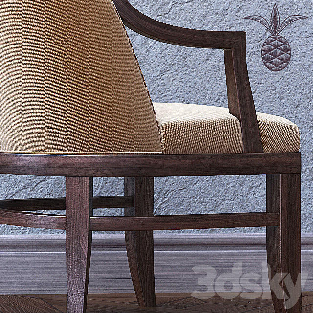 Dining chair arm 3DS Max Model - thumbnail 3