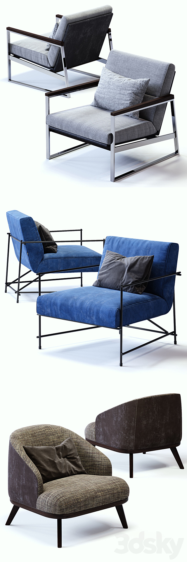 Ditre Italia Armchairs Set 3DSMax File - thumbnail 2