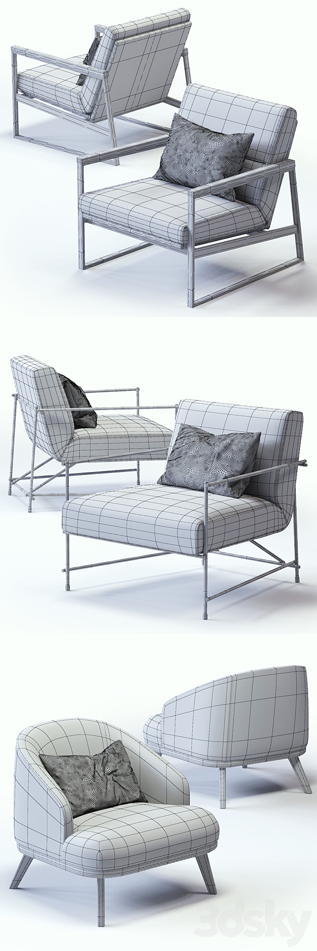 Ditre Italia Armchairs Set 3DSMax File - thumbnail 3