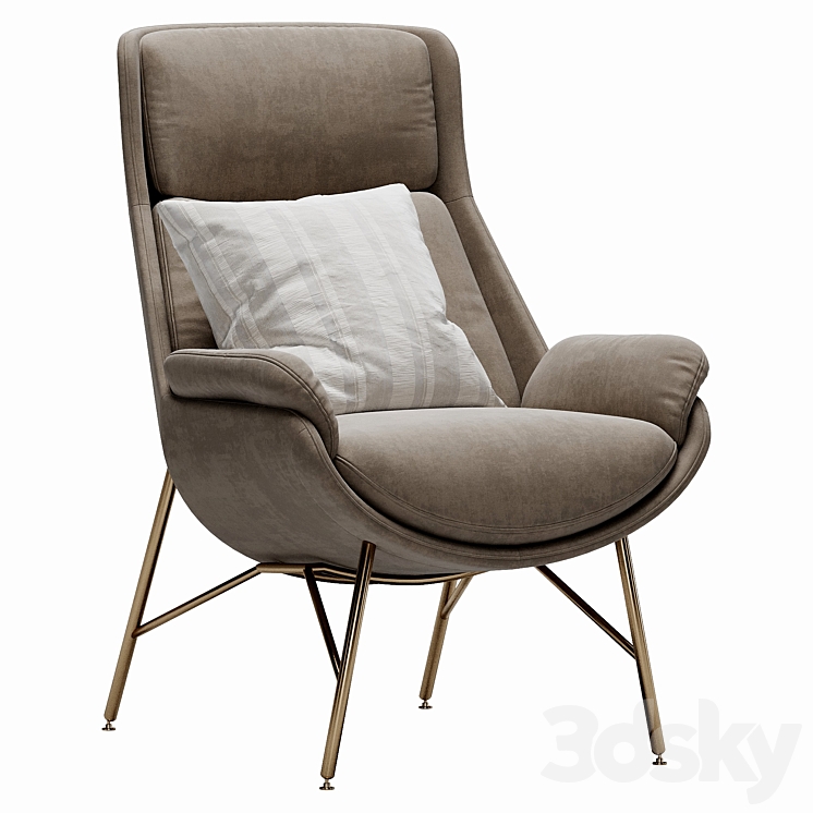 Ditre italia beetle armchair 3DS Max - thumbnail 1